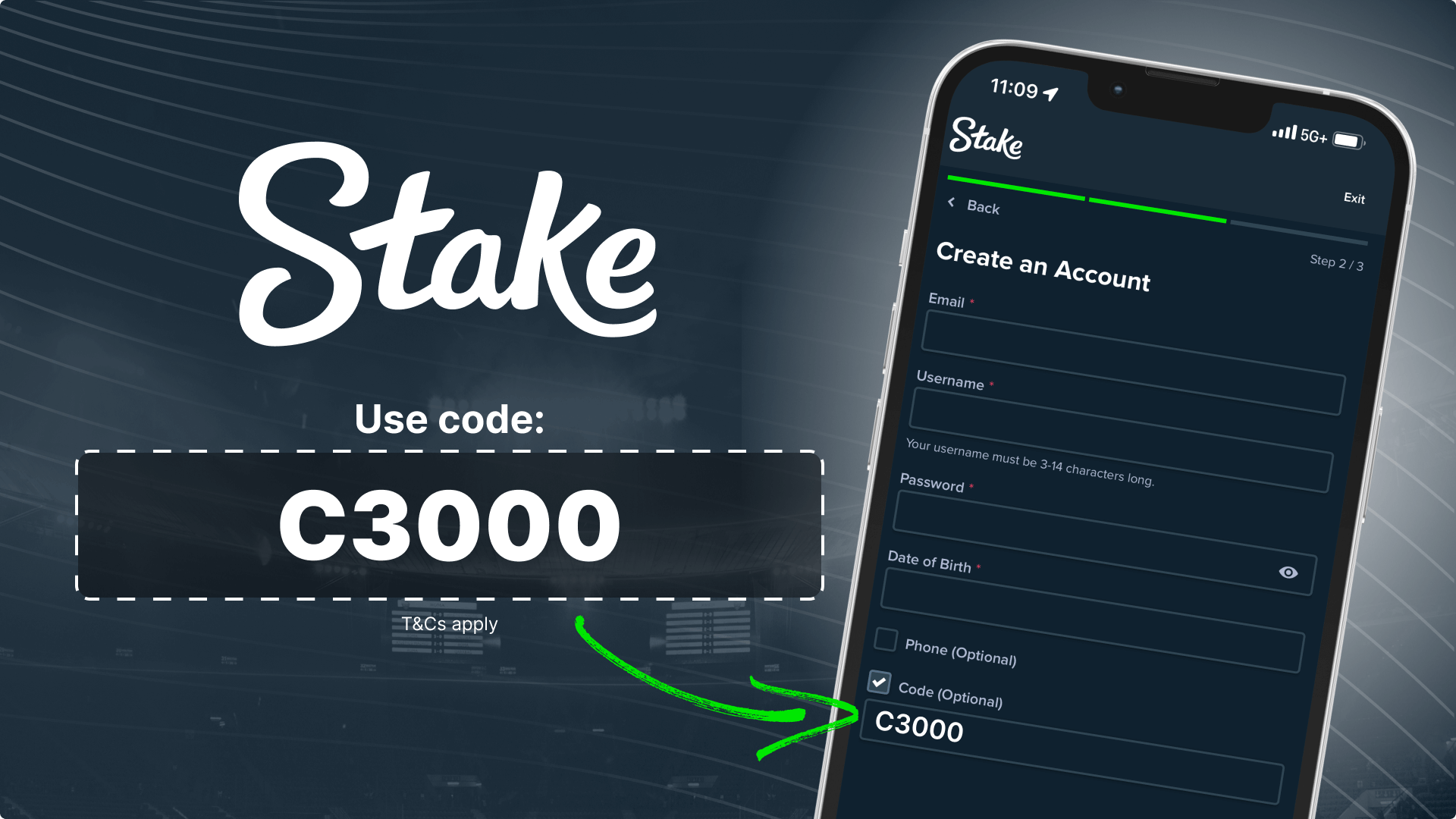 Stake.com sign up bonus
