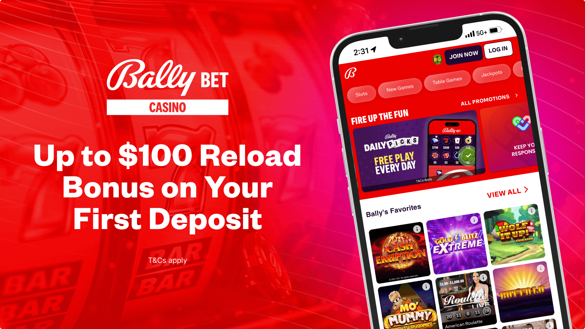 Bally Casino welcome bonus