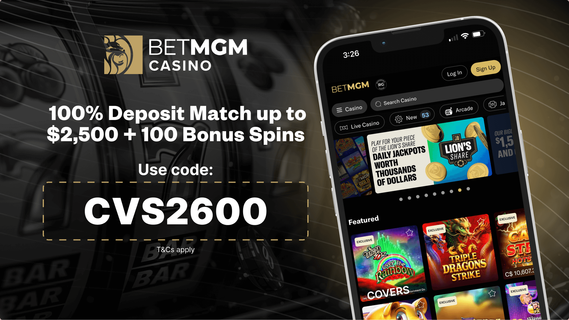 BetMGM Casino welcome bonus