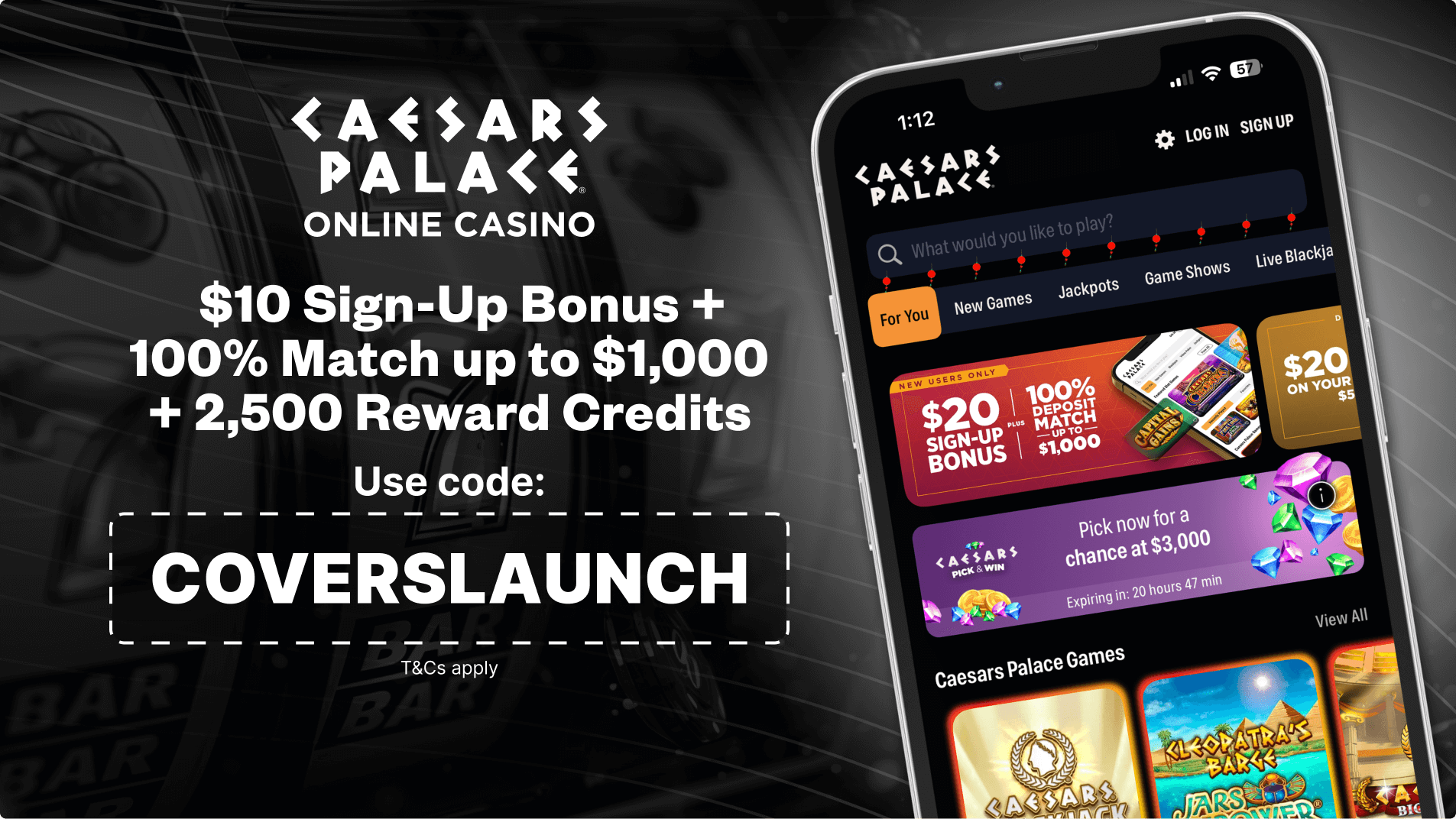 Caesars Casino welcome bonus