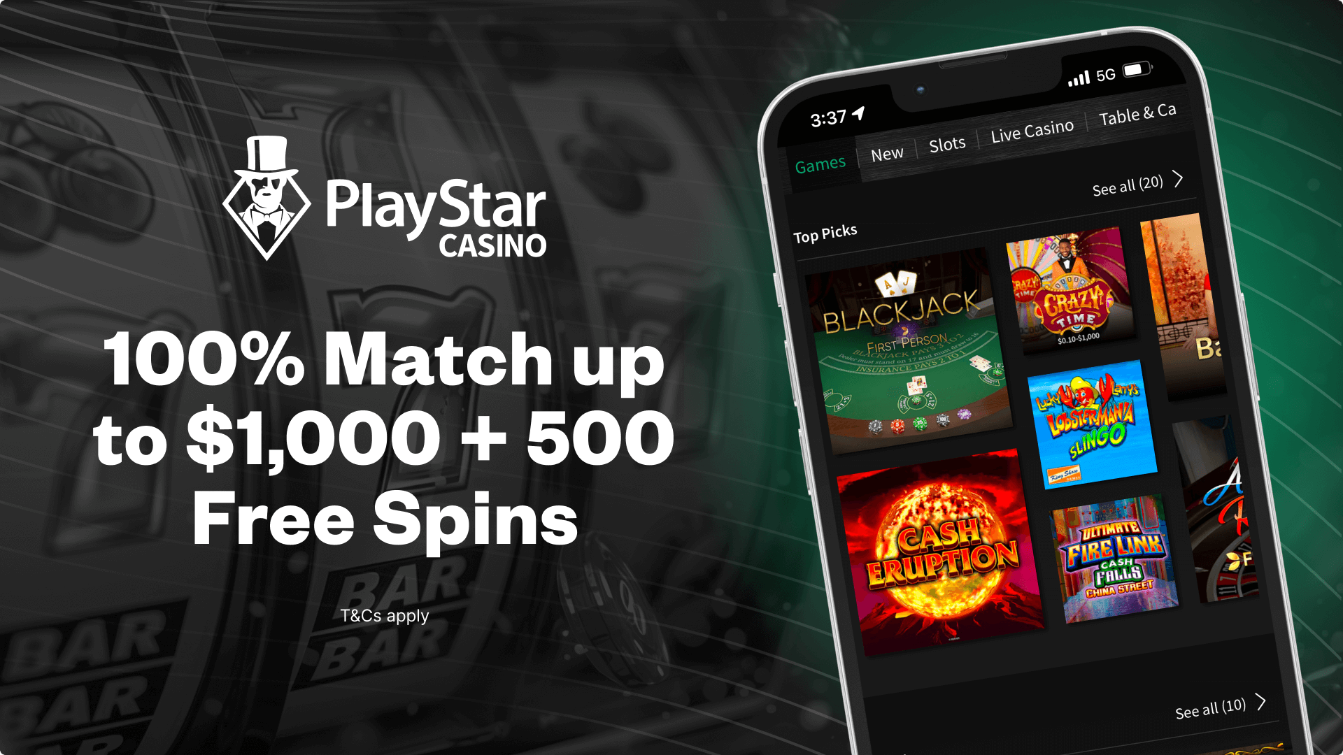 PlayStar Casino welcome bonus