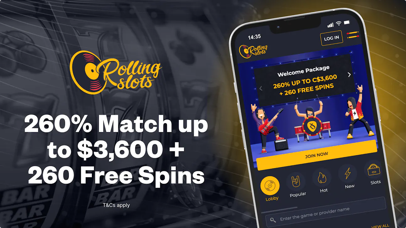 Rolling Slots Casino welcome bonus
