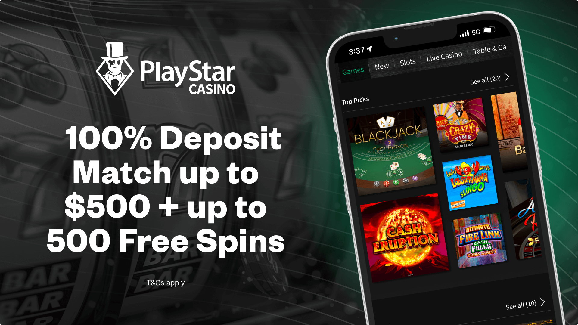 PlayStar Casino welcome bonus