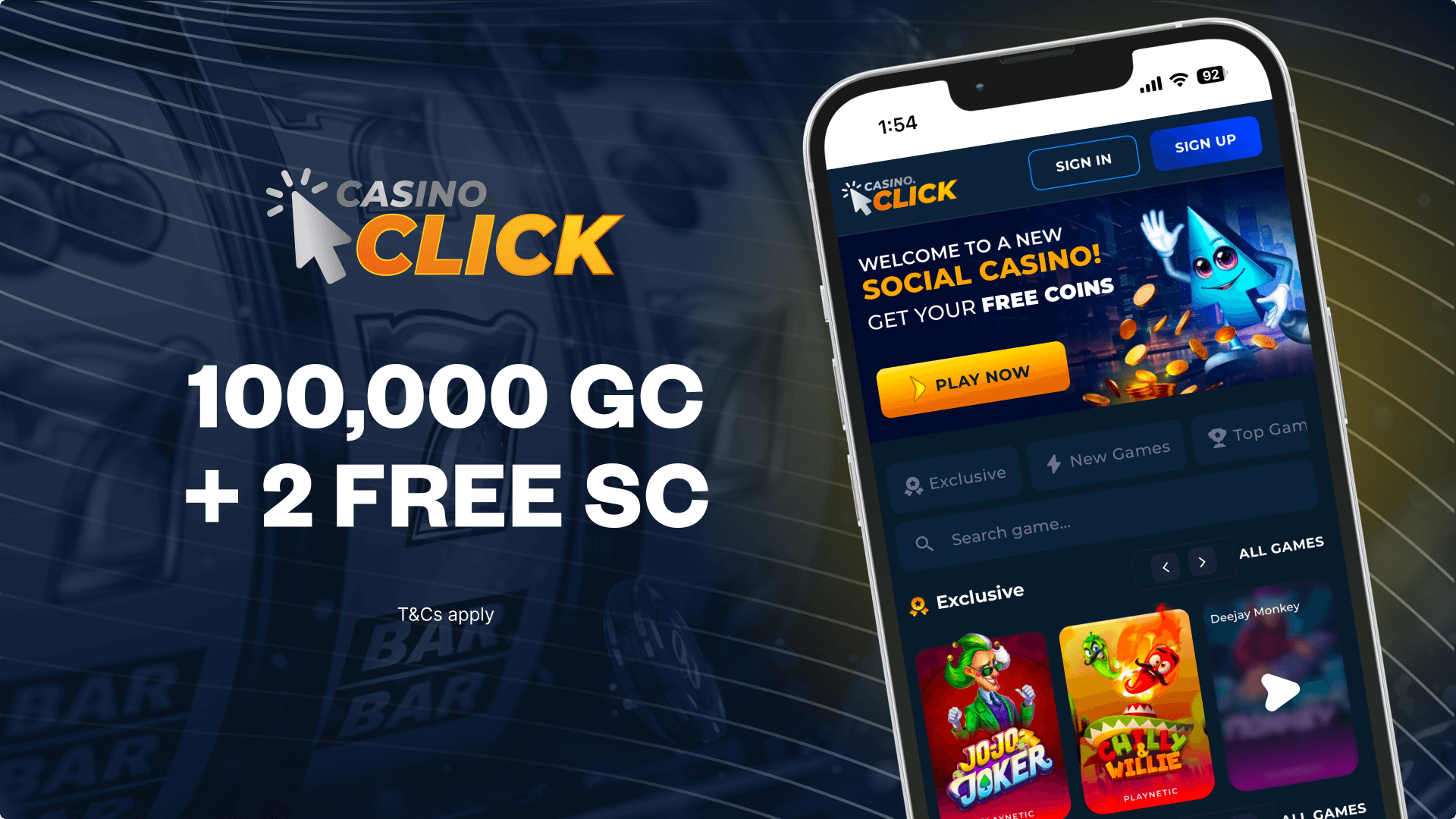 Casino.Click no deposit bonus