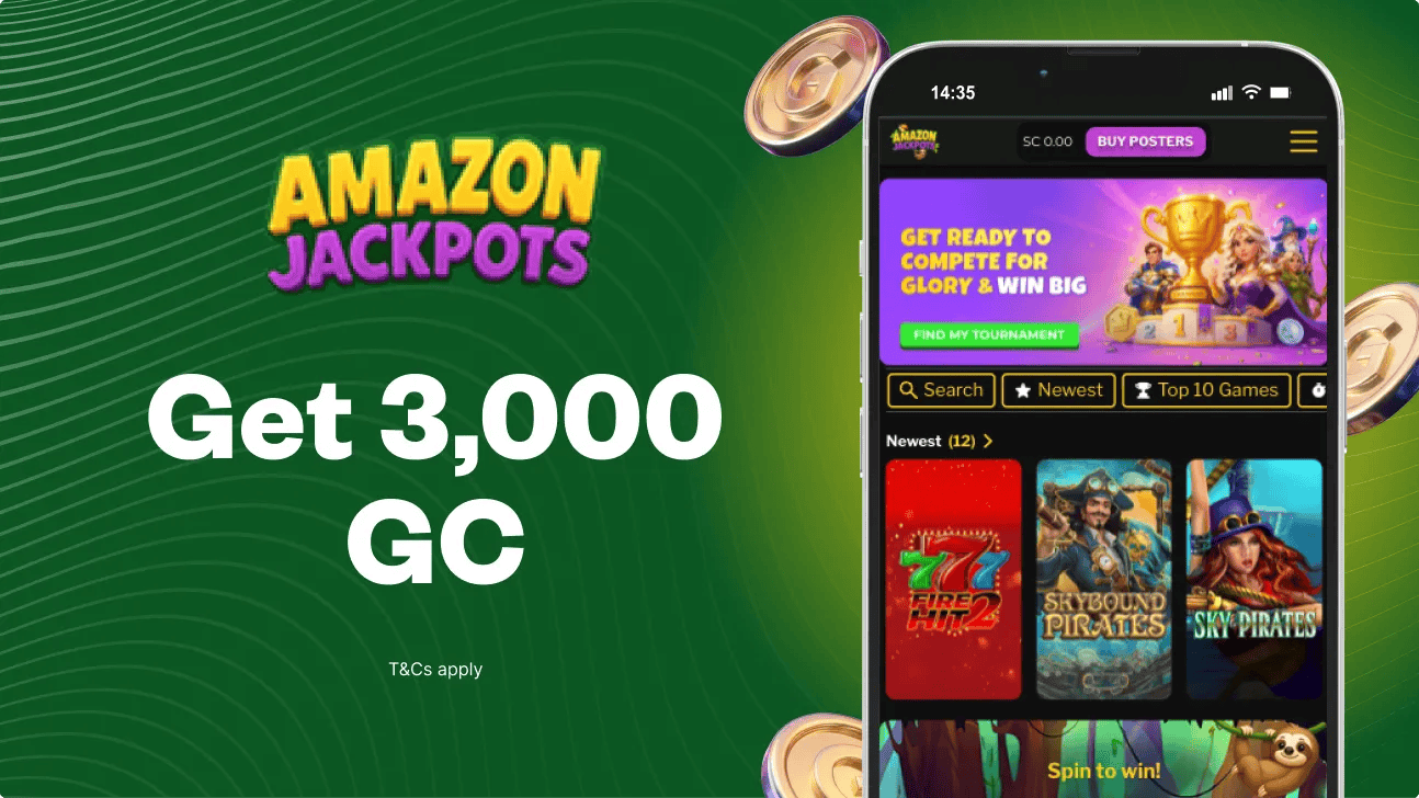 Amazon Jackpots no deposit bonus