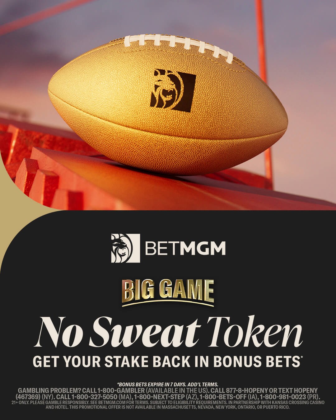 BetMGM No Sweat Token