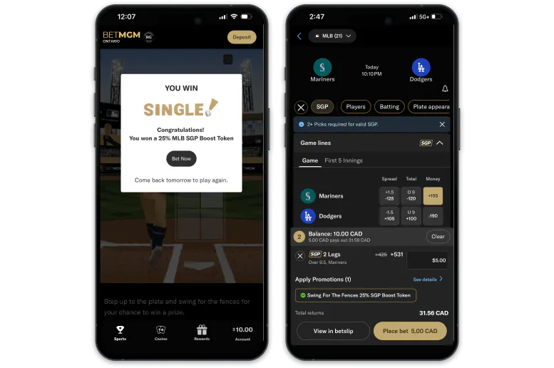 BetMGM screenshots