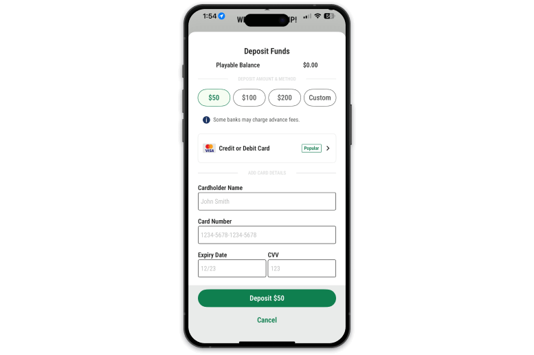 Screenshot of Caesars sportsbook