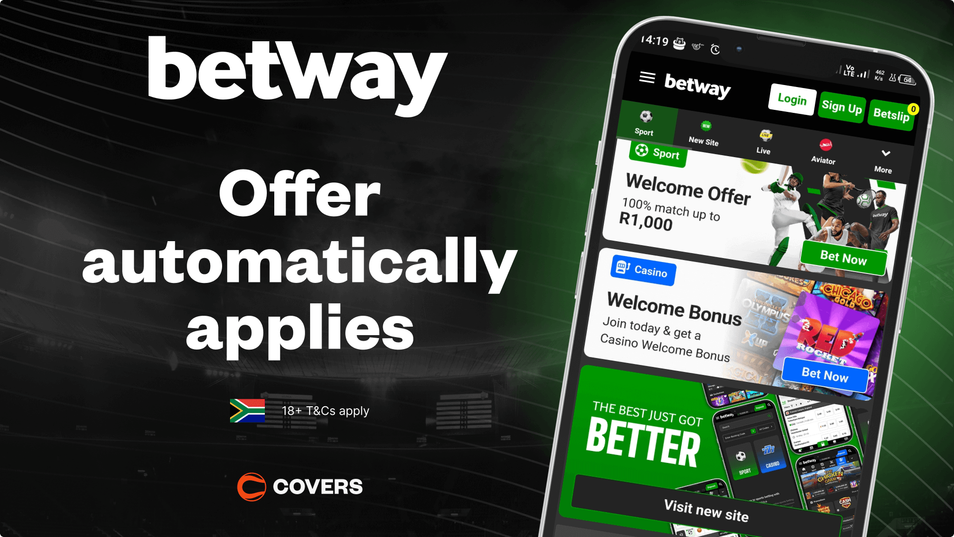 Betway sign up bonus
