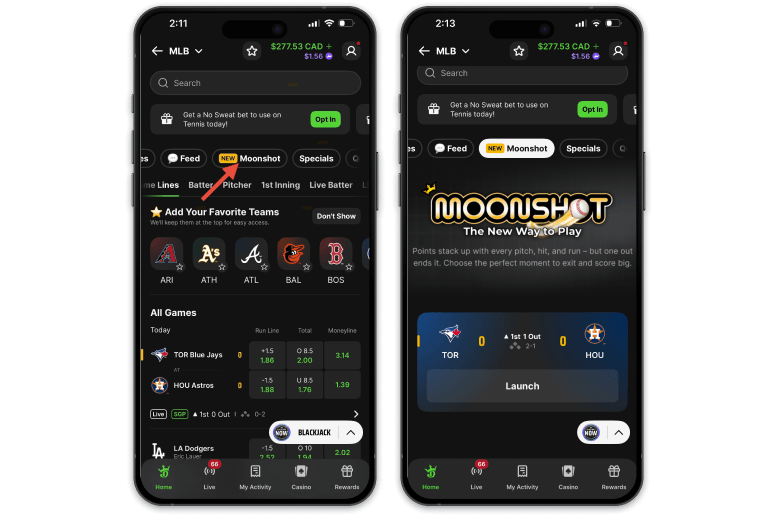 DraftKings screenshots