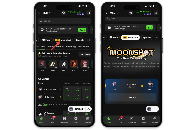 DraftKings screenshots
