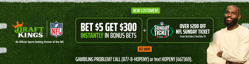 DraftKings promo code: Get $300 bonus bets instantly and $200 off NFL Sunday Ticket