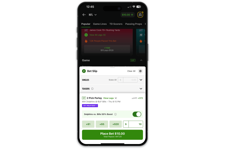 Screenshot of x sportsbook