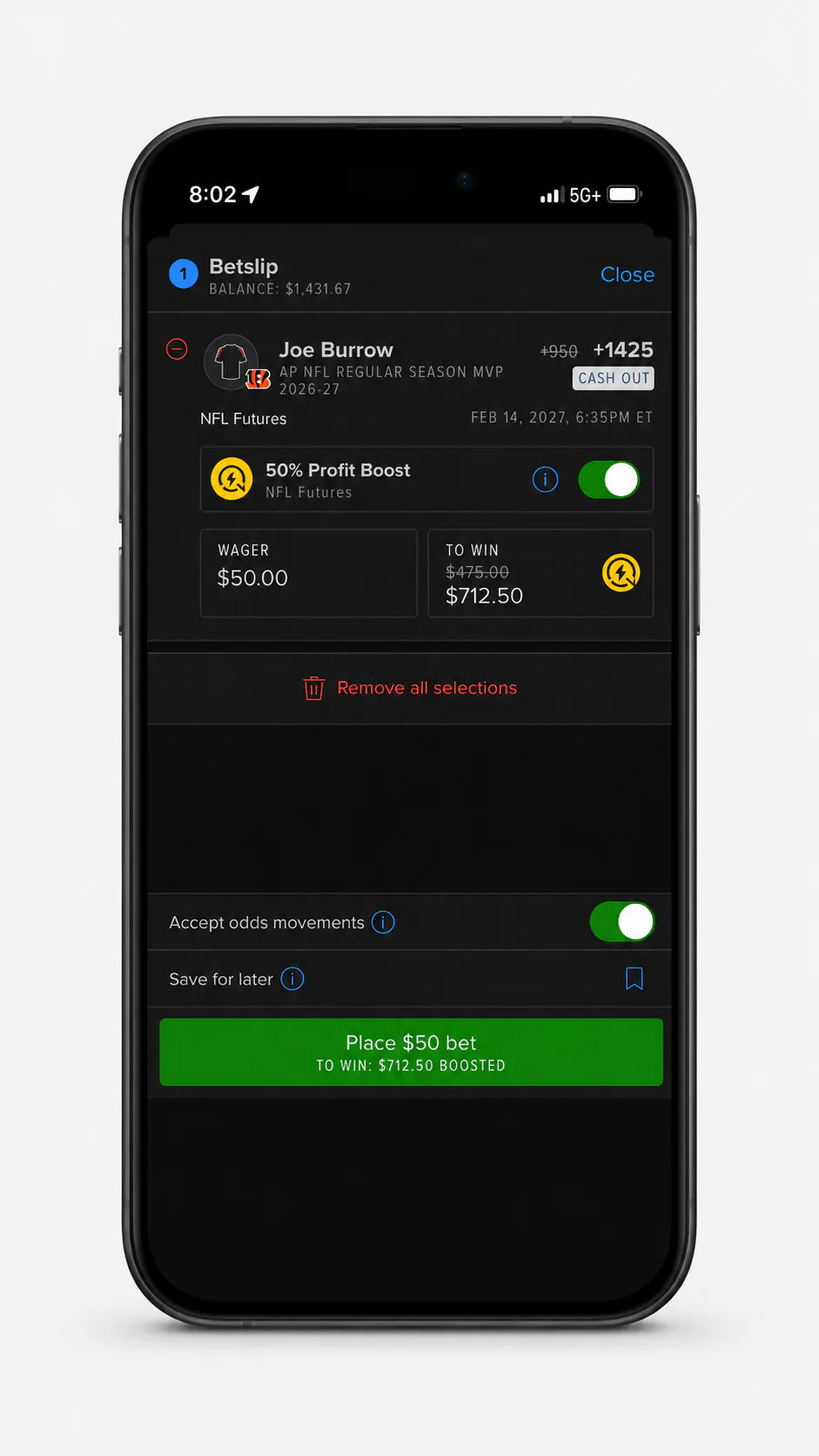 FanDuel screenshots