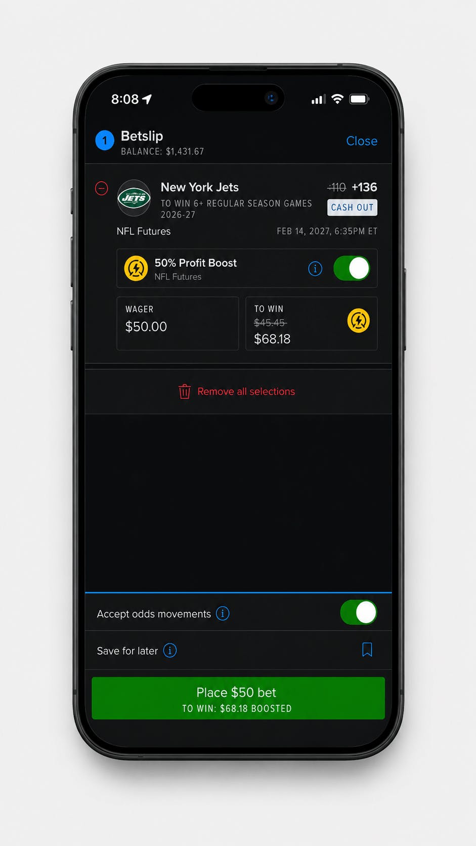 FanDuel screenshots