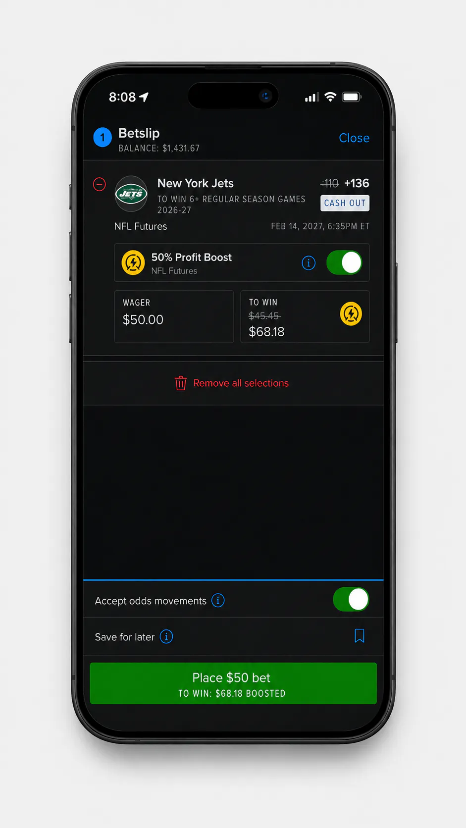 FanDuel screenshots