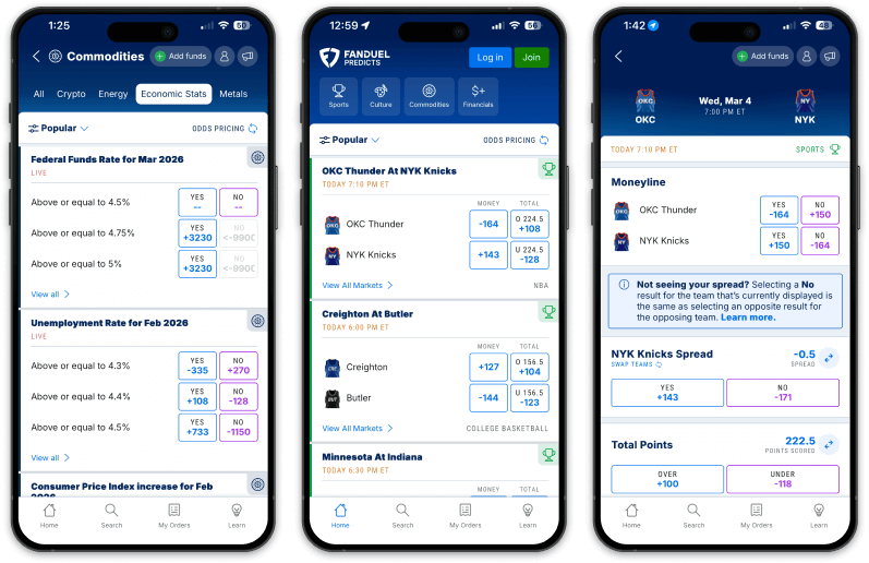 FanDuel Predicts iOS app