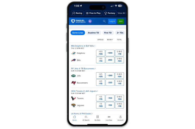 Screenshot of x sportsbook