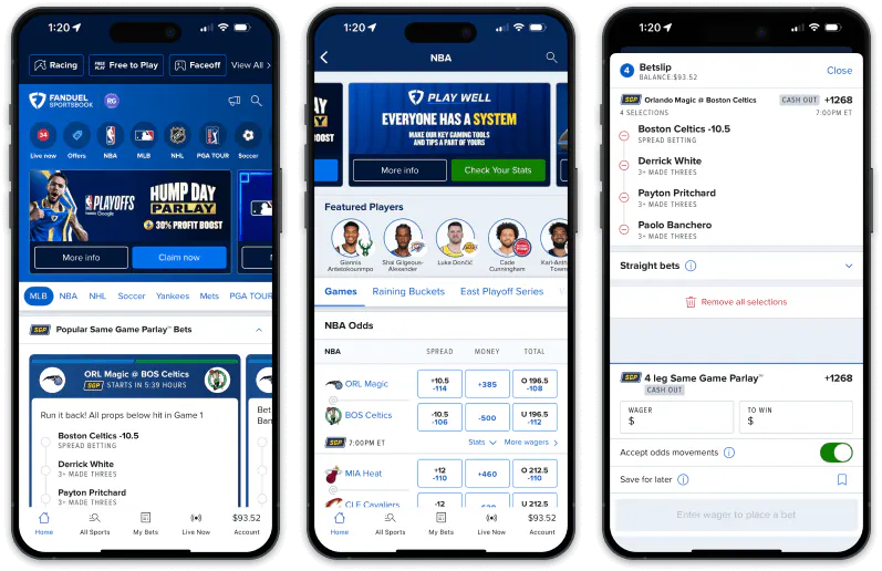 FanDuel screenshots