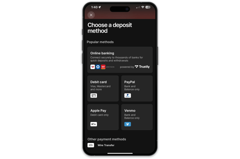 Screenshot of Fanatics sportsbook