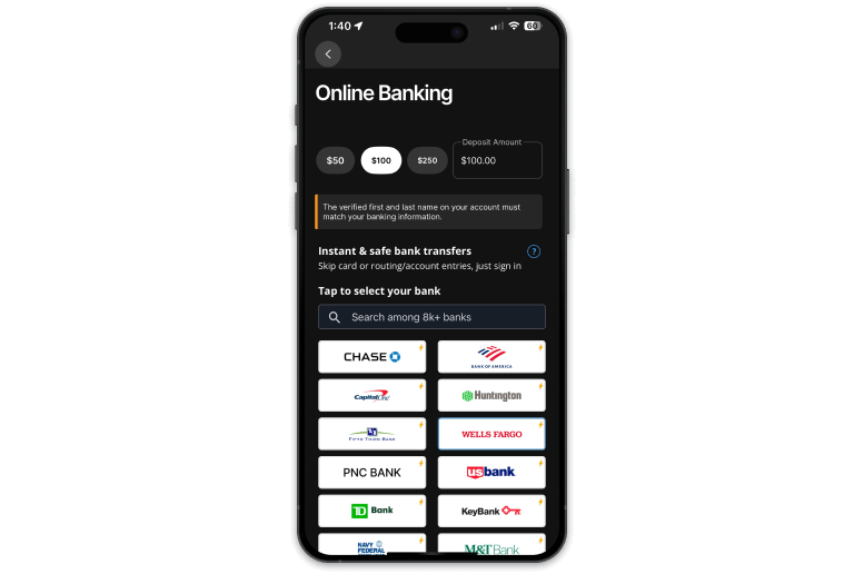 Screenshot of Fanatics sportsbook