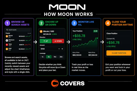 Flowchart showing how Moon works with step-by-step directions