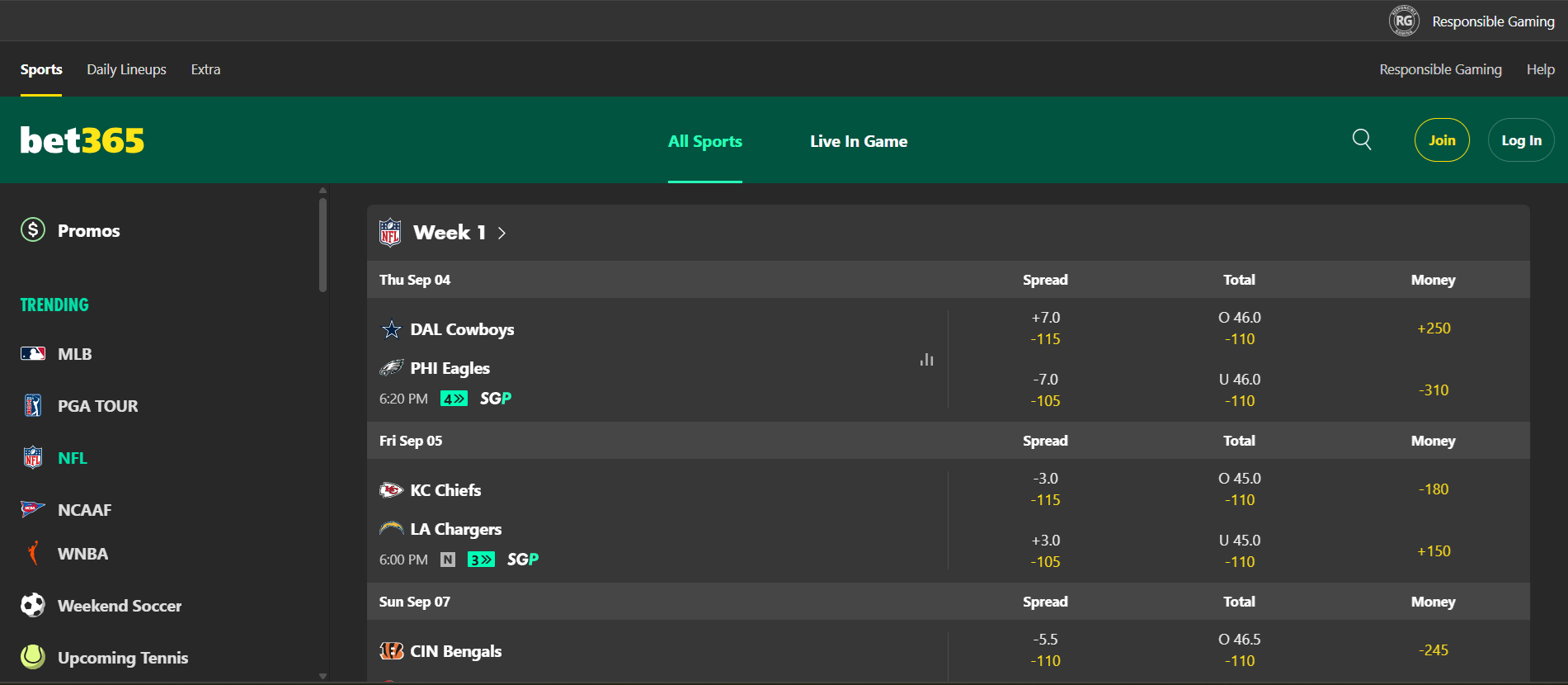 bet365 Screenshot