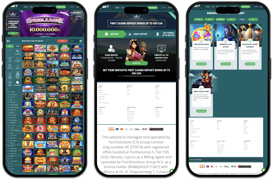 22Bet Casino screenshots