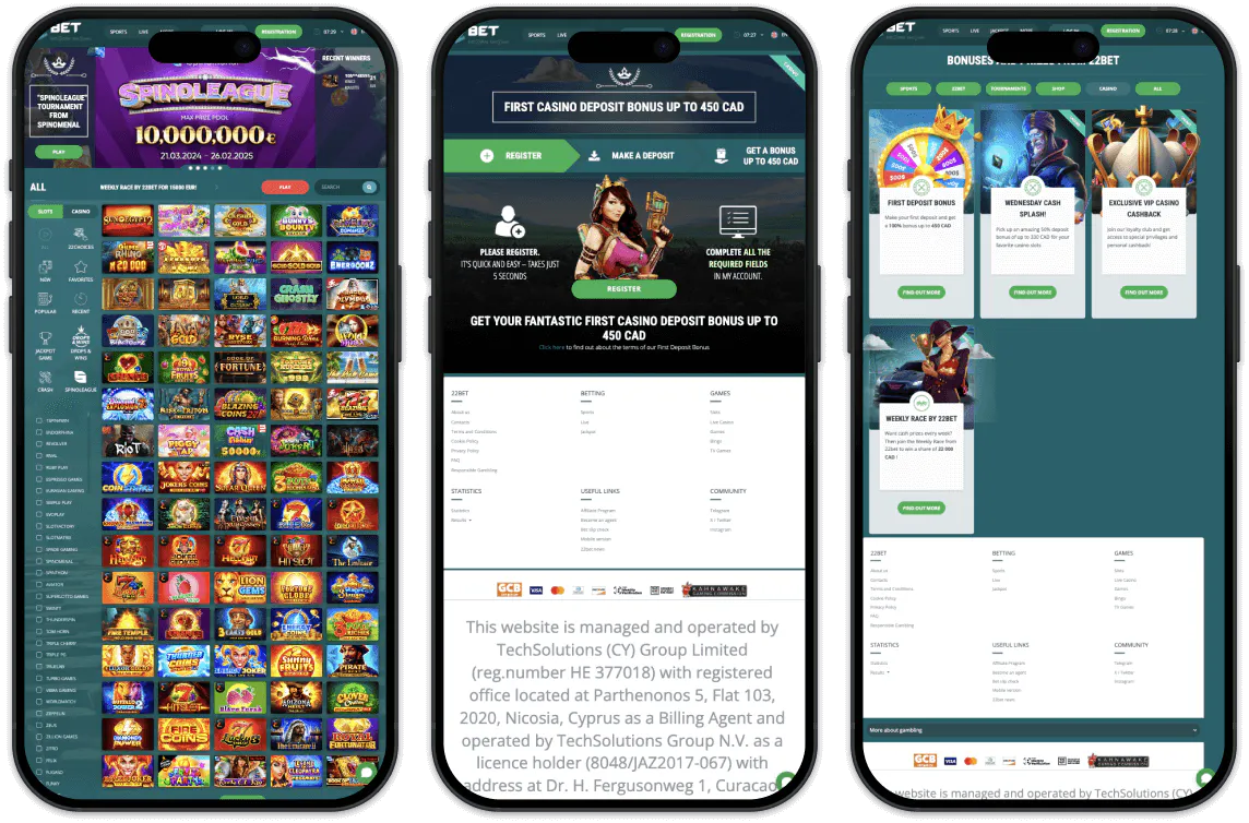 22Bet Casino screenshots