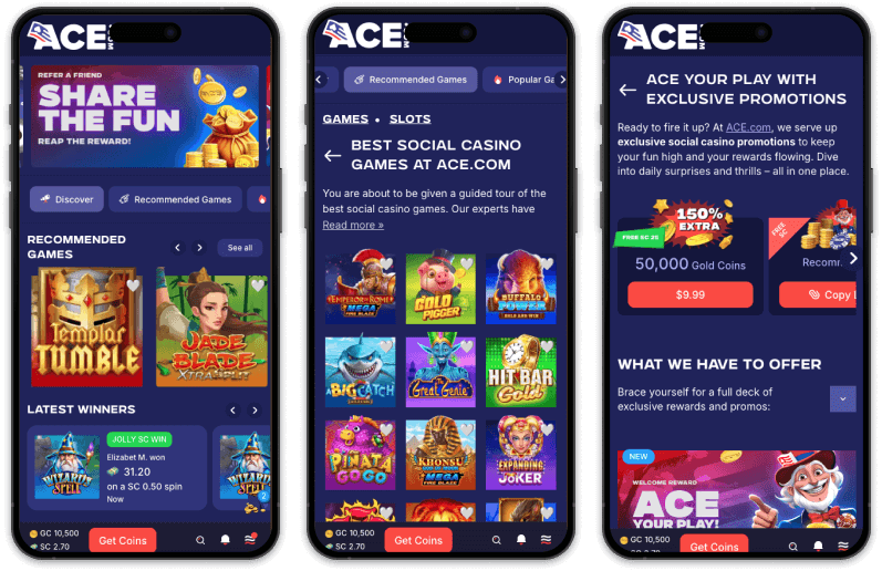Ace casino screenshots