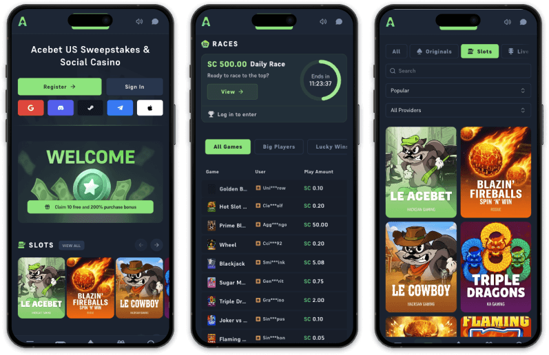 Acebet Casino screenshots