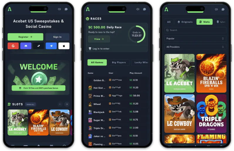 Acebet Casino screenshots