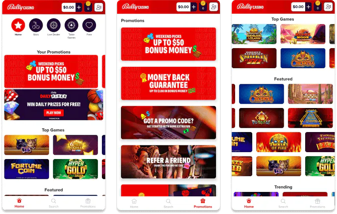 Bally Bet Casino screenshots