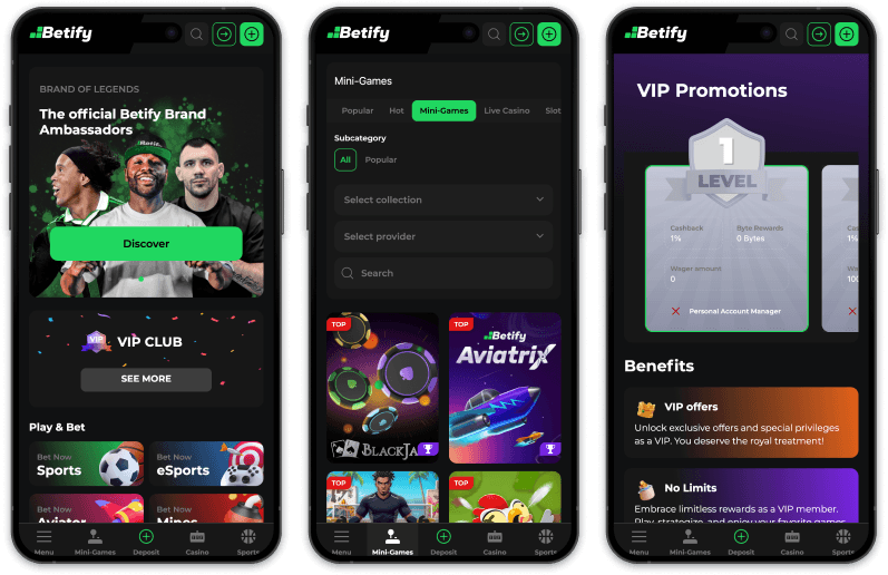 Betify Casino screenshots