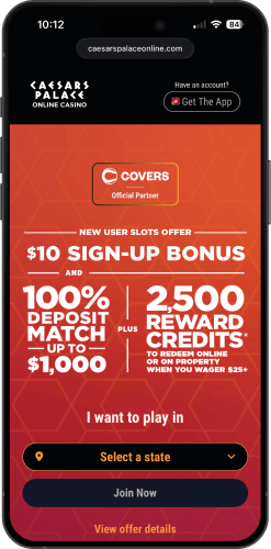 Screenshot of Caesars Casino