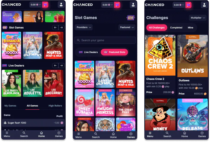 Chanced Social Casino screenshots