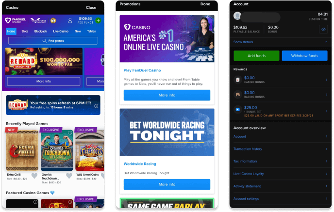 DraftKings Casino screenshots