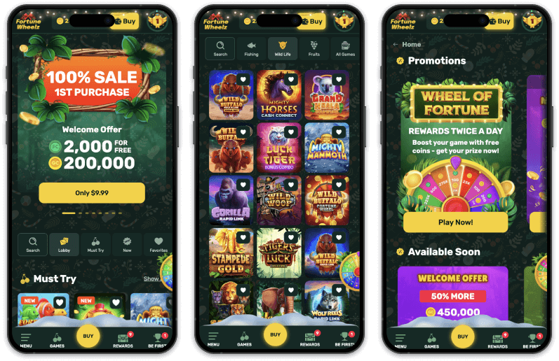 Fortune Wheelz Casino screenshots