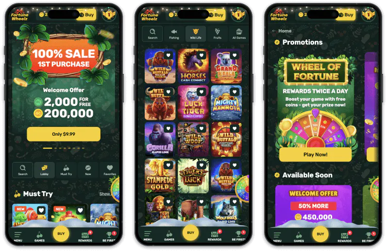 Fortune Wheelz Casino screenshots