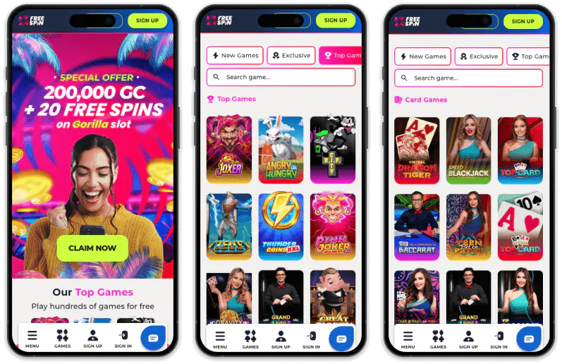 FreeSpin Casino screenshots