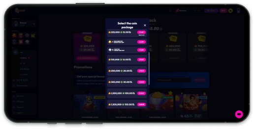 Funrize Casino coin bundles