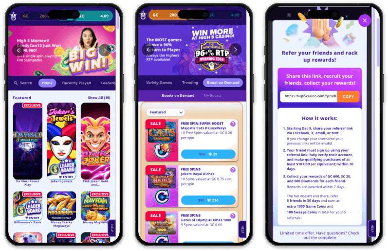 High 5 Casino screenshots