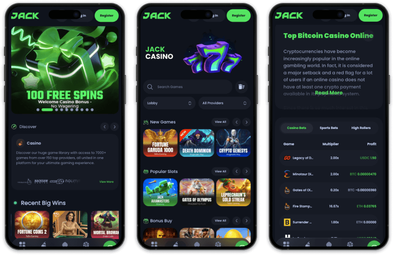 Jack Casino screenshots
