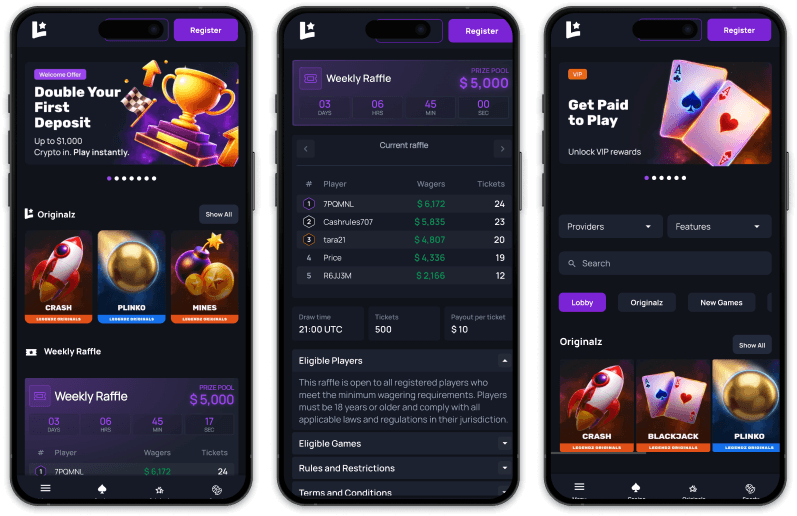 Legendz.io screenshots