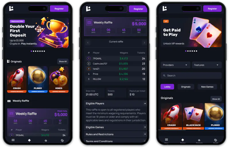 Legendz.io screenshots
