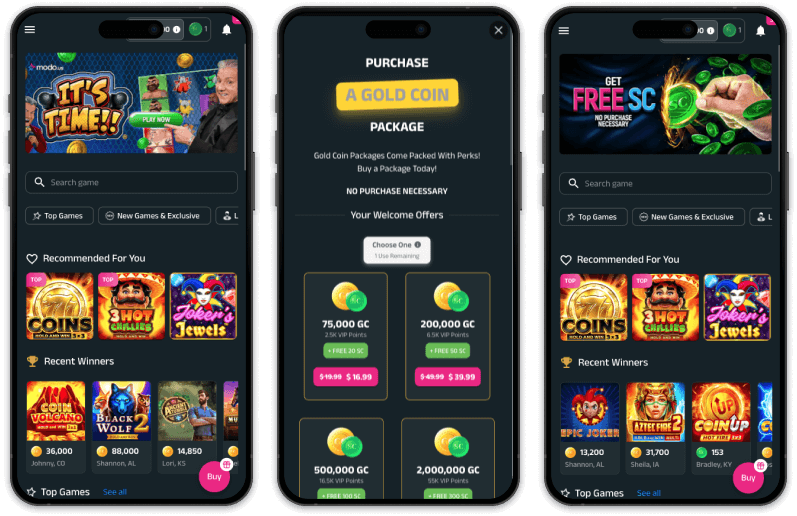 Modo Casino screenshots