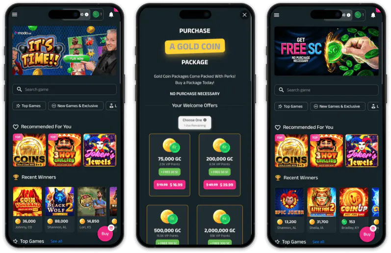 Modo Casino screenshots