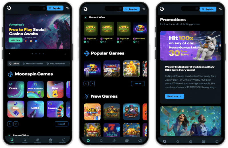 Moonspin screenshots