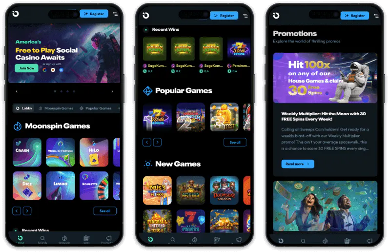 Moonspin screenshots