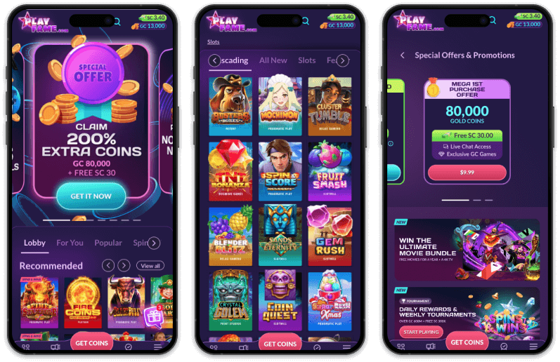 PlayFame Casino screenshots